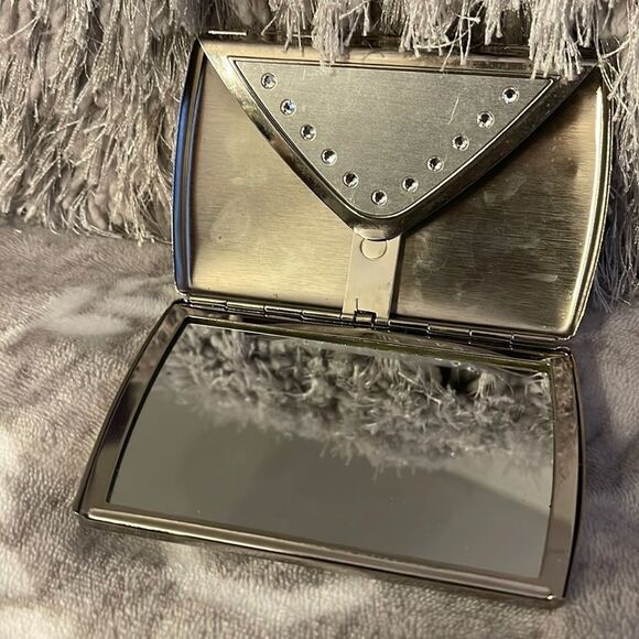 Antique/ Vintage Colibri of London Clear Bejeweled / Swarovski  crystal mirror - Picture 1 of 7